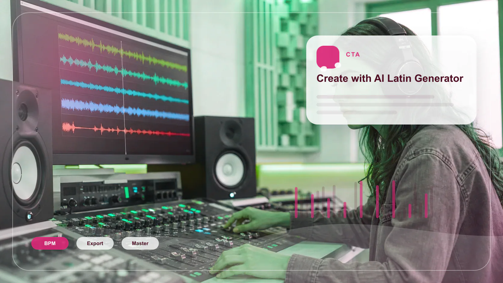 Independent musician shaping an AI music idea in a bright home studio