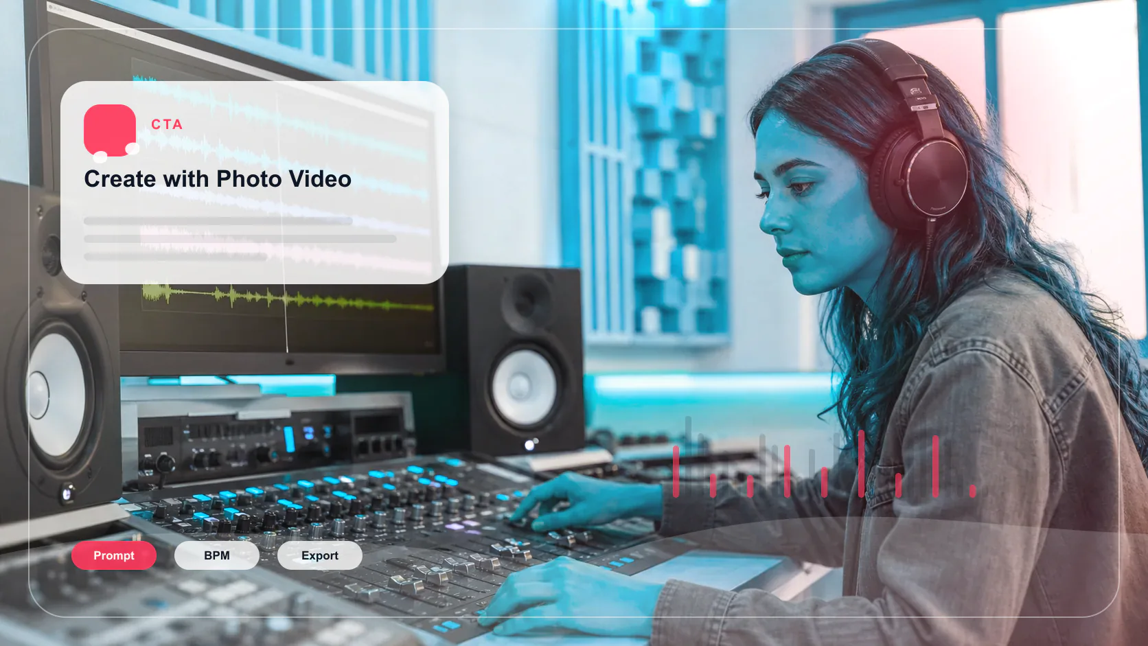 Independent musician shaping an AI music idea in a bright home studio