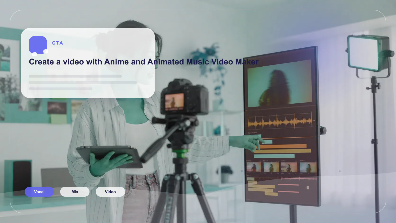 Independent musician shaping an AI music idea in a bright home studio