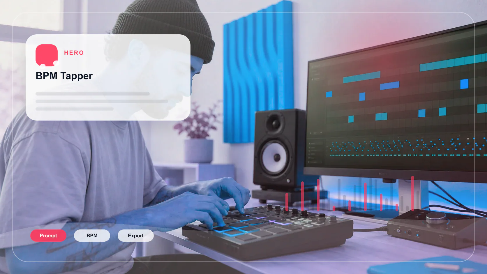 Sound designer analyzing BPM key and pitch before editing audio