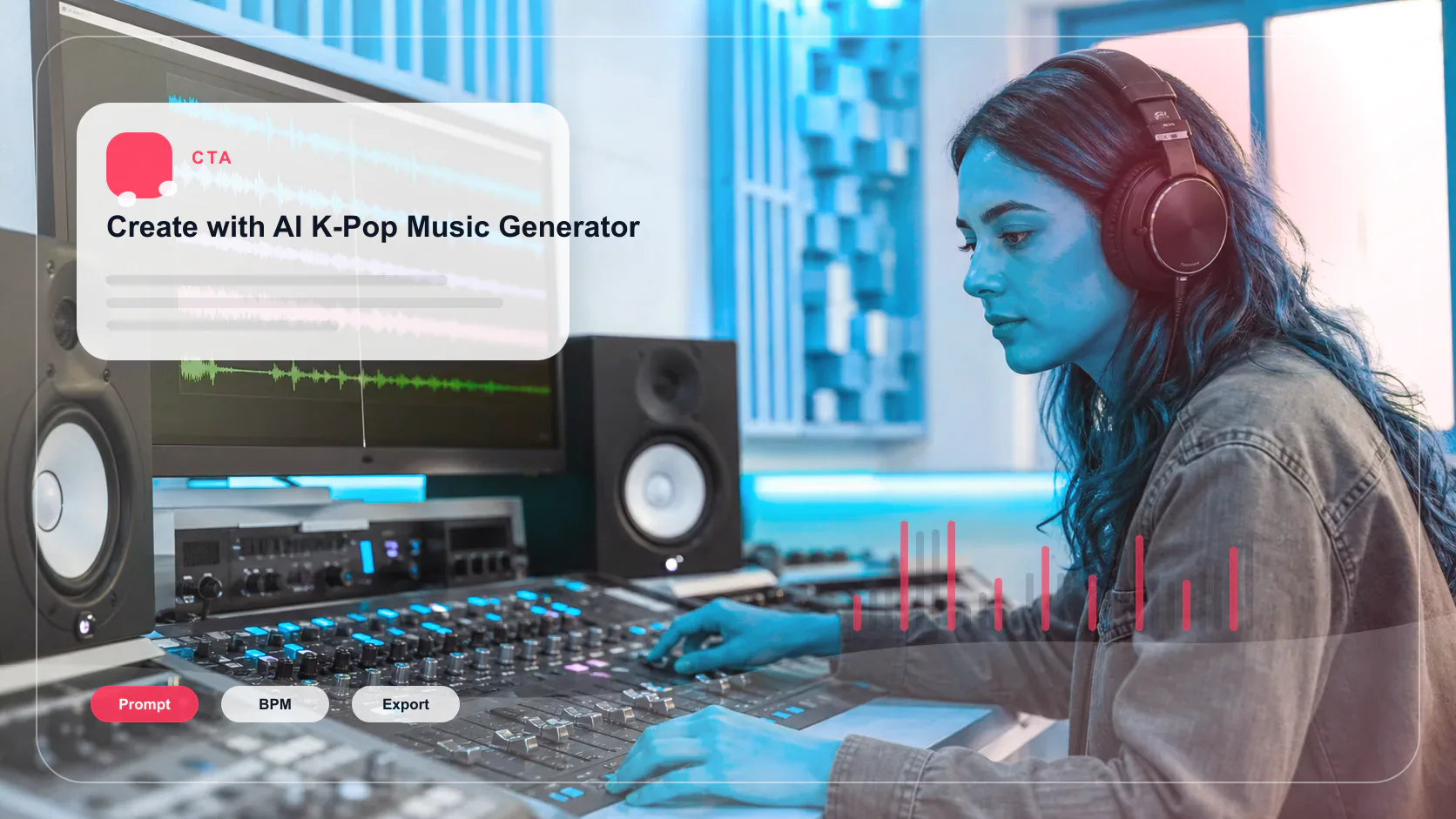 Independent musician shaping an AI music idea in a bright home studio