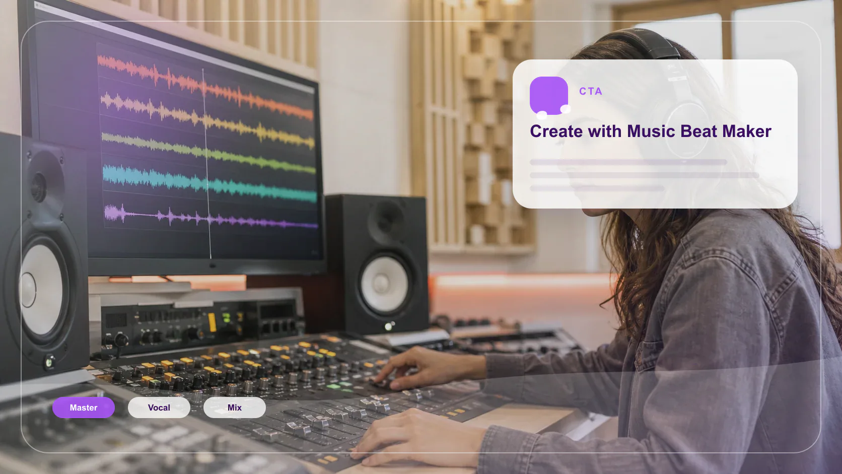 Independent musician shaping an AI music idea in a bright home studio