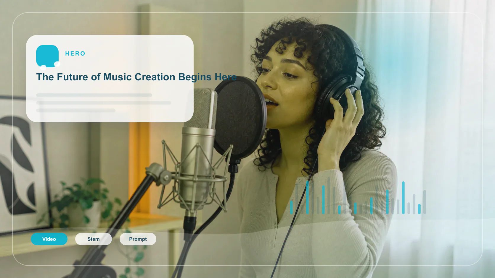 Independent musician shaping an AI music idea in a bright home studio