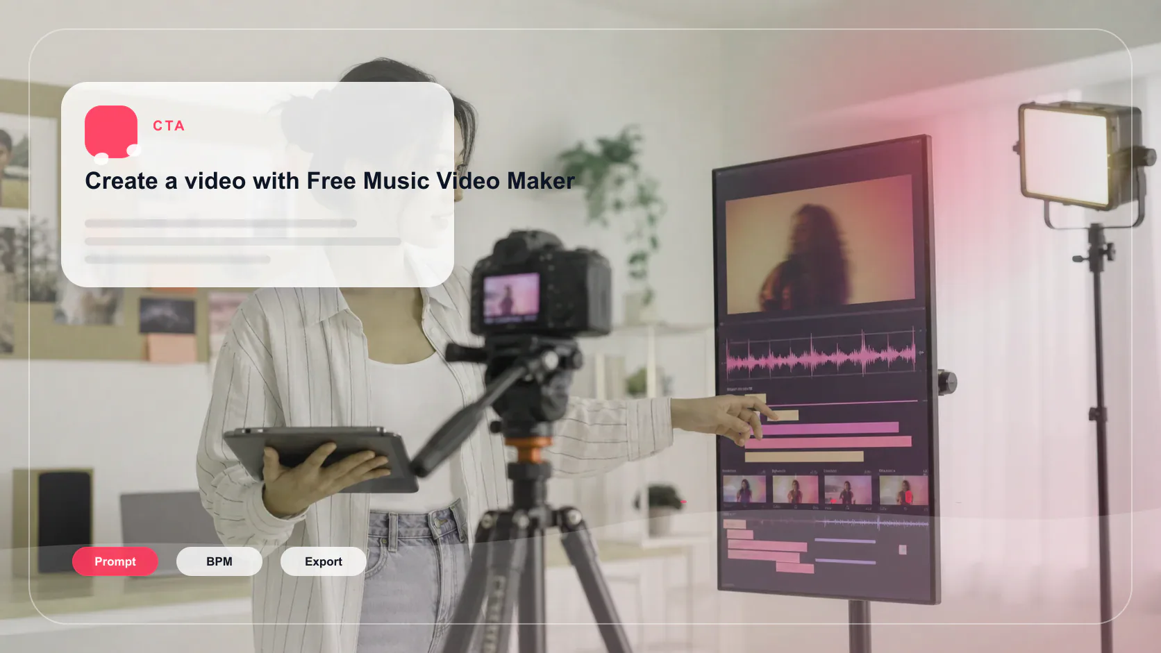 Independent musician shaping an AI music idea in a bright home studio