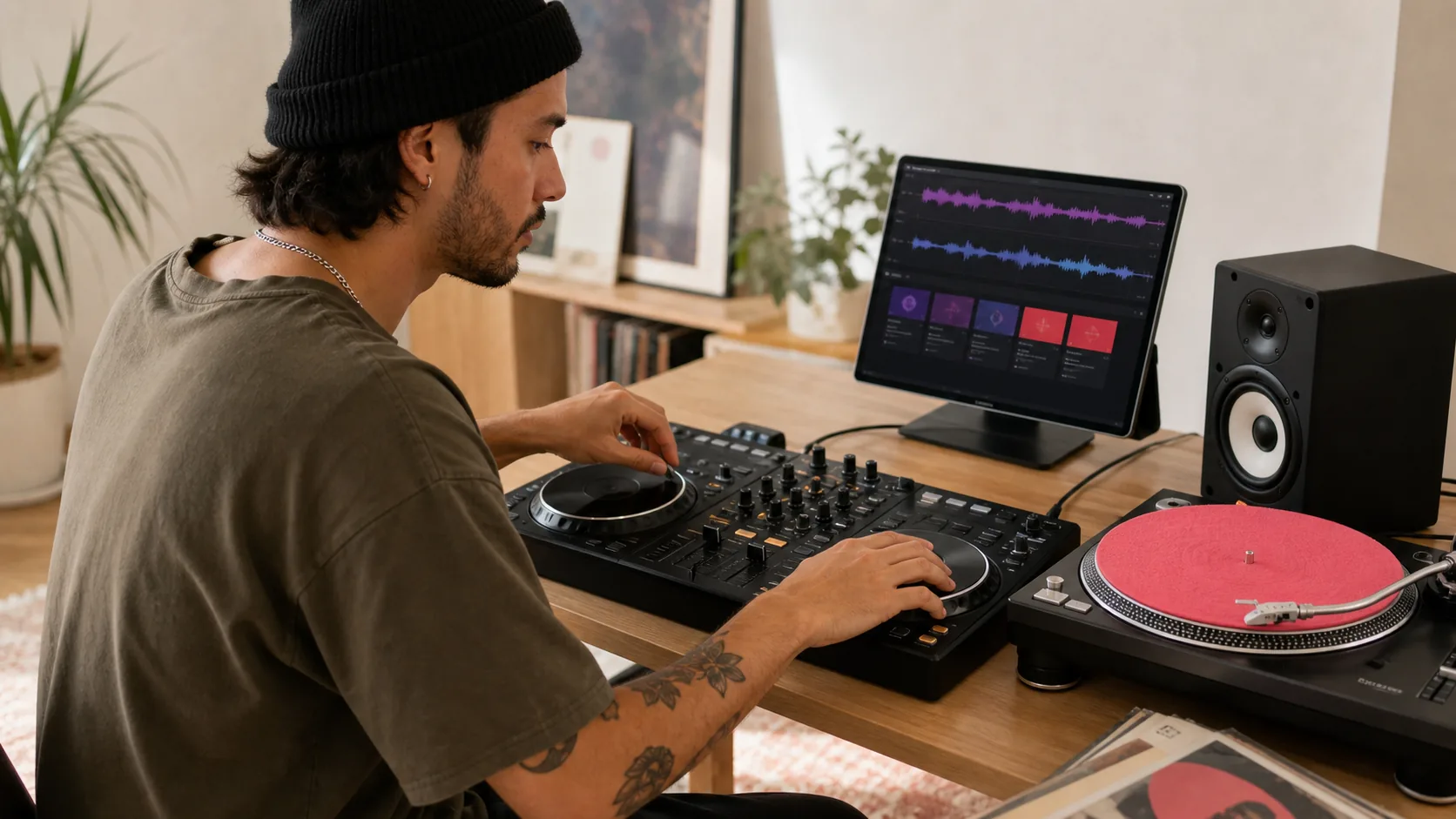 DJ producer preparing a remix or AI song cover version