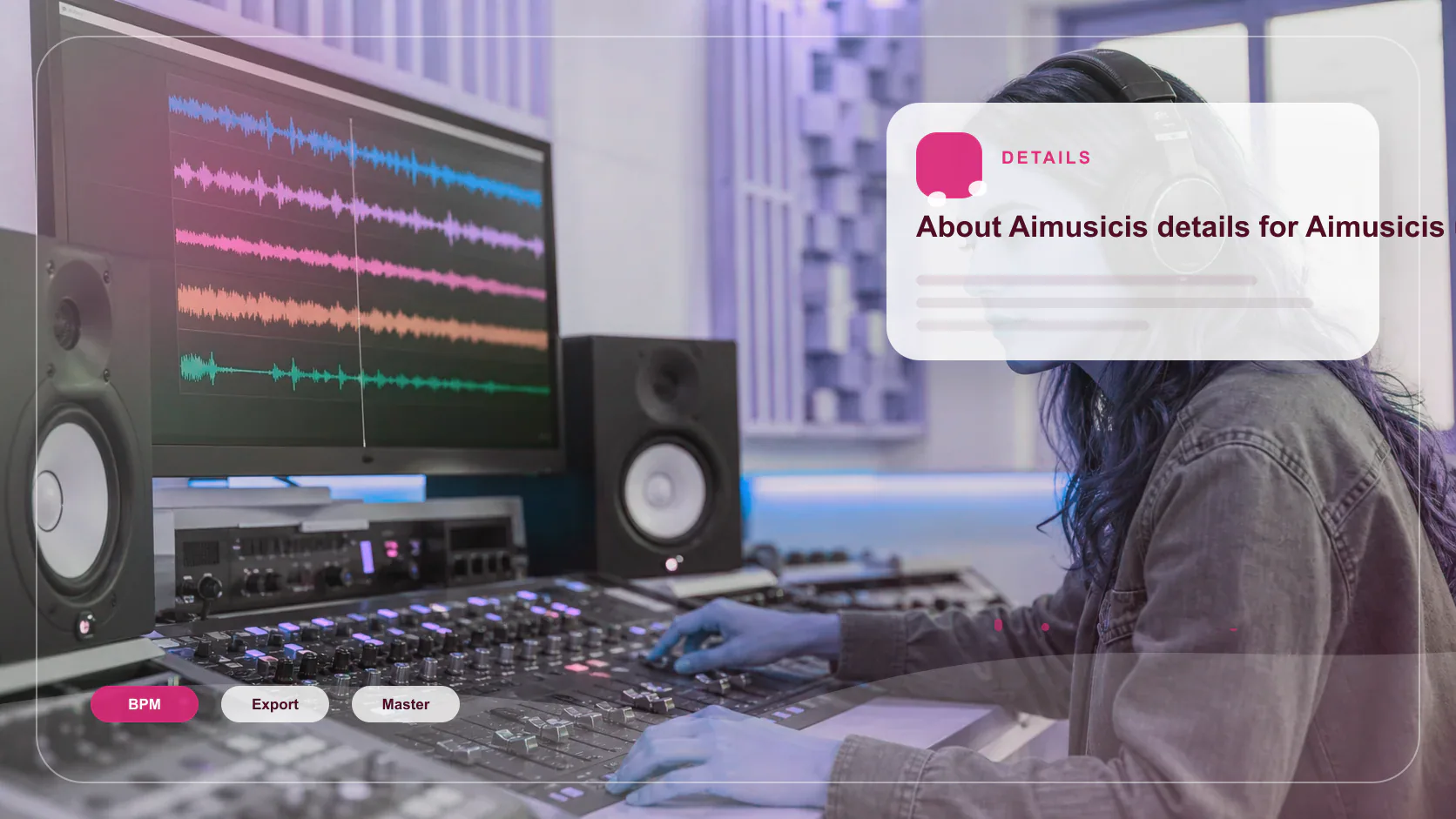 Audio engineer separating vocal and instrumental stems in a clean studio