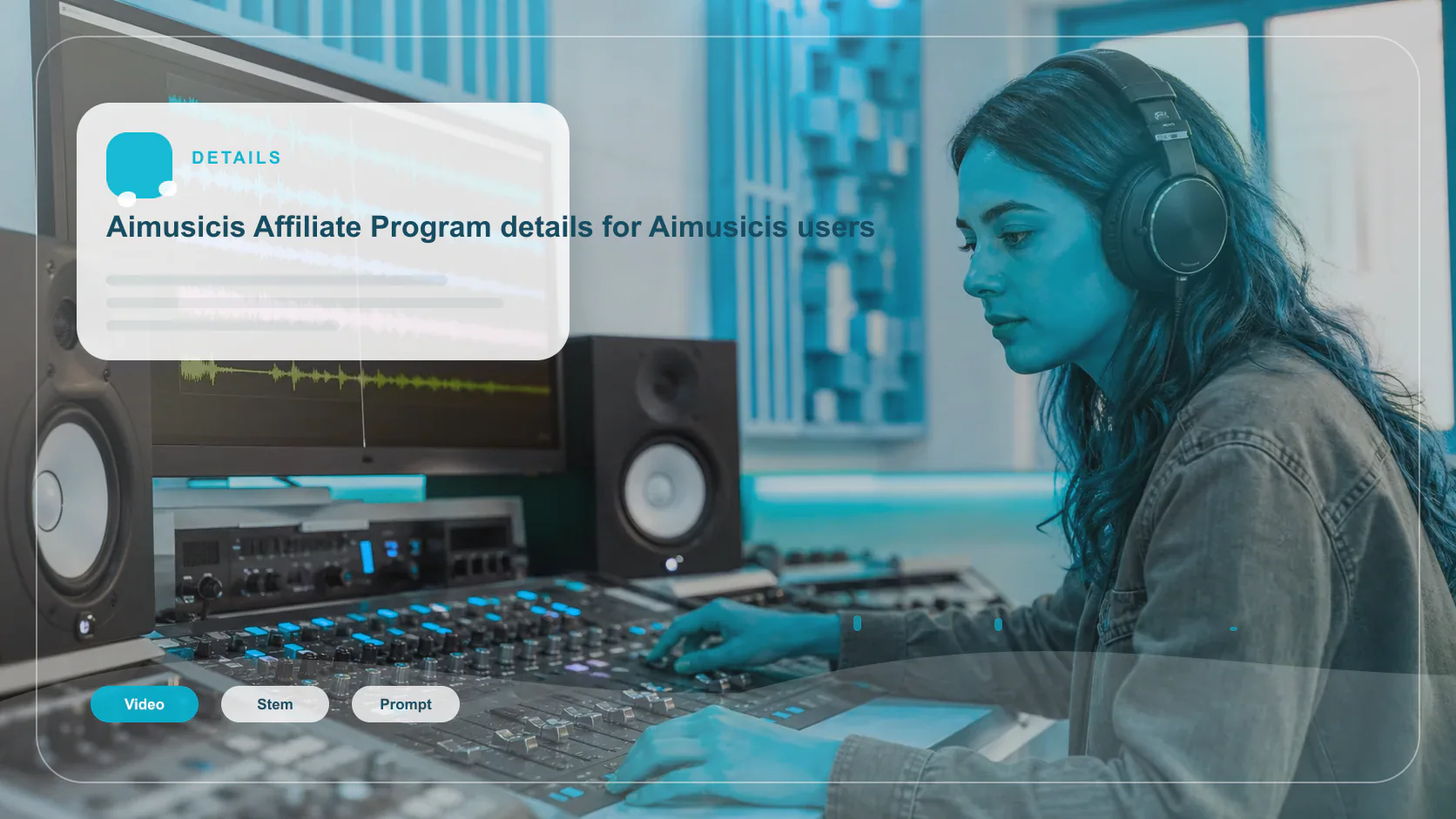 Audio engineer separating vocal and instrumental stems in a clean studio