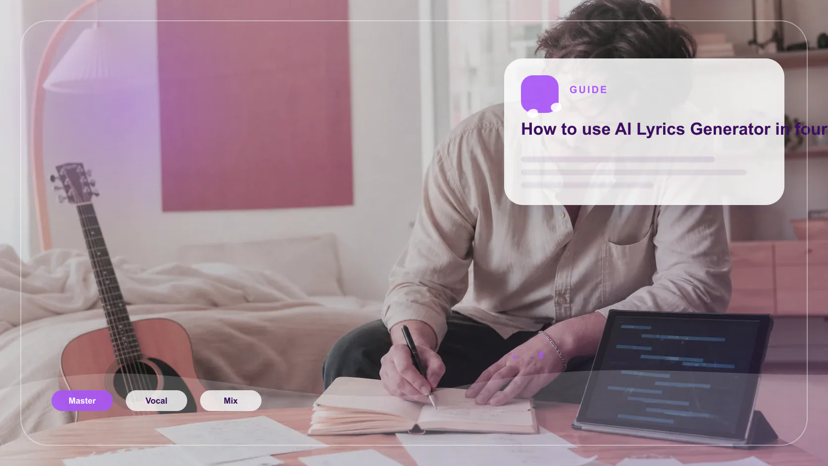 Independent musician shaping an AI music idea in a bright home studio