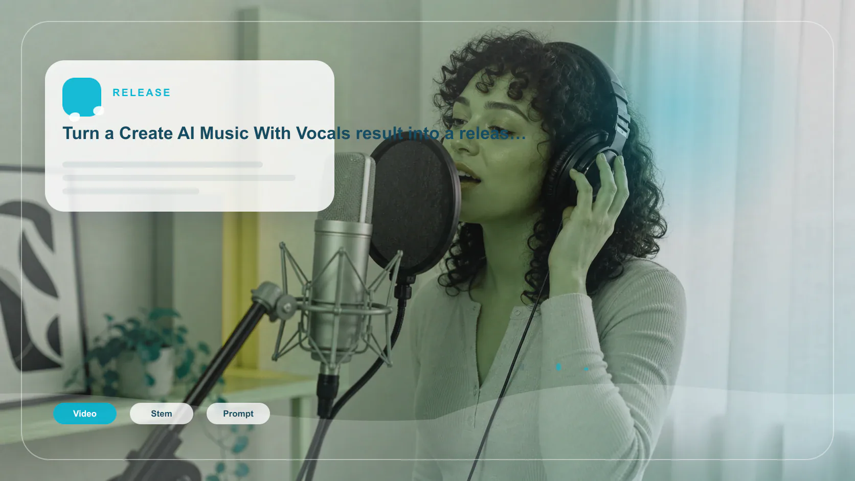 Independent musician shaping an AI music idea in a bright home studio