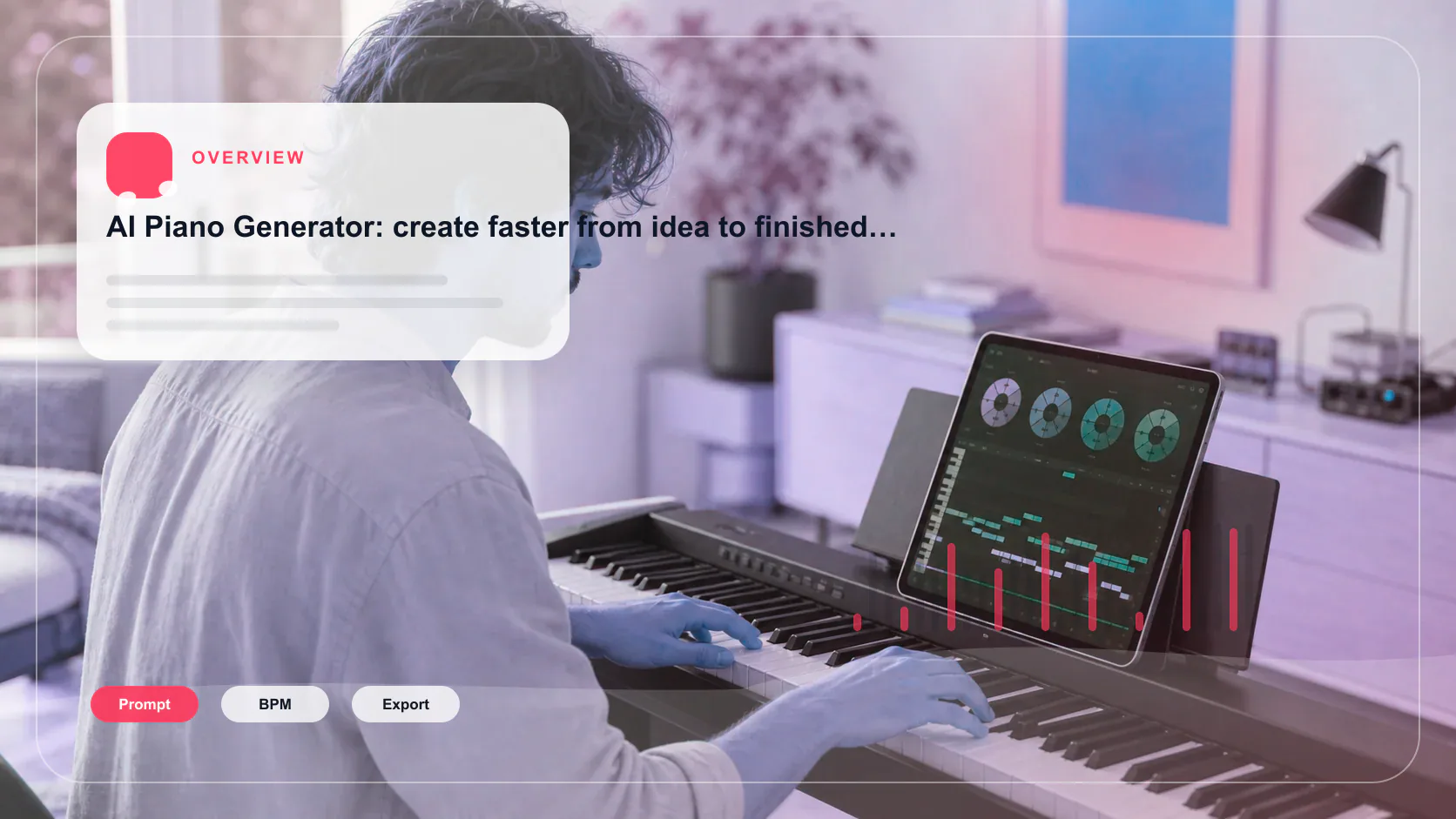 Composer building chords and MIDI ideas on a digital piano