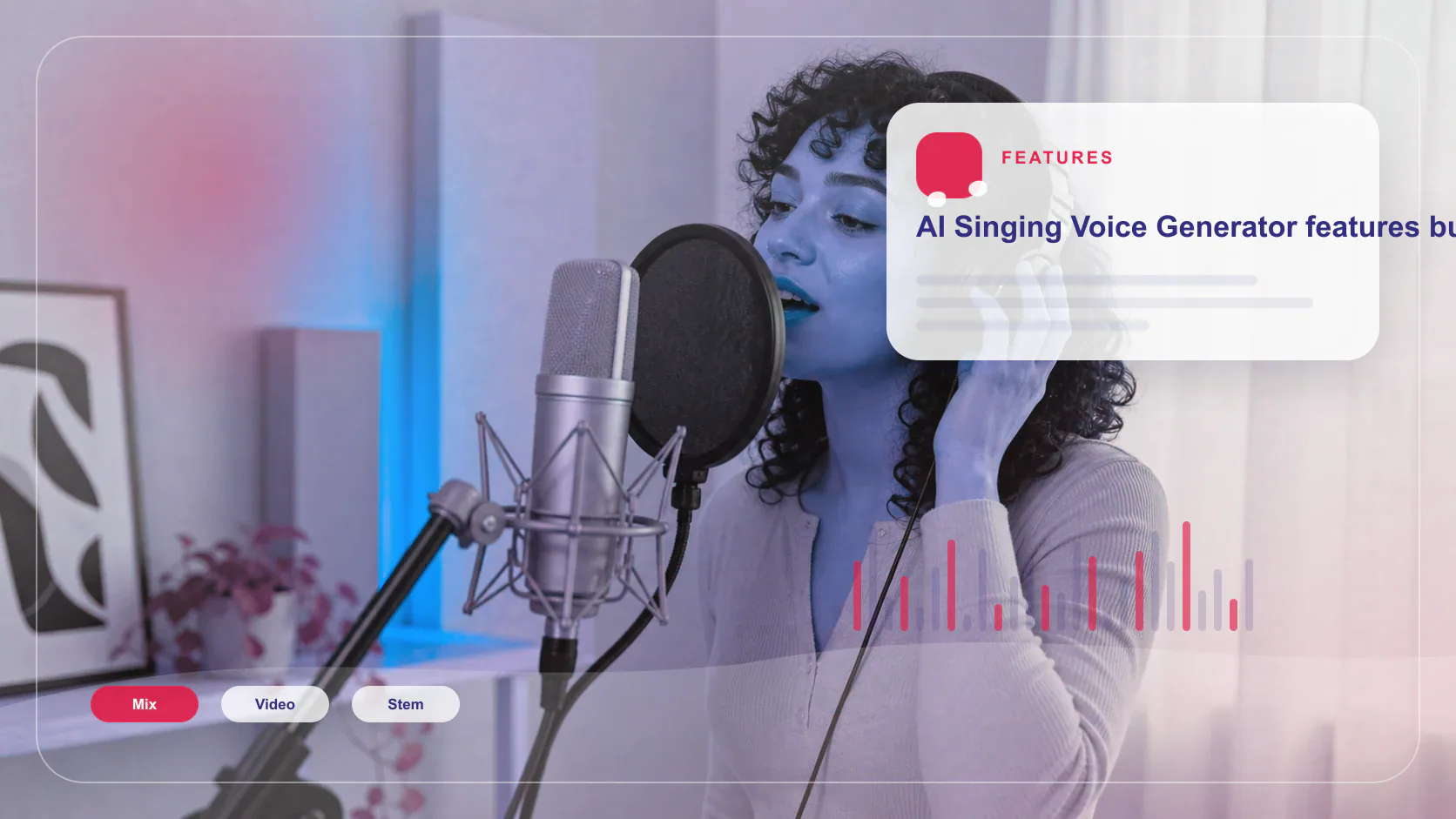 Audio engineer separating vocal and instrumental stems in a clean studio