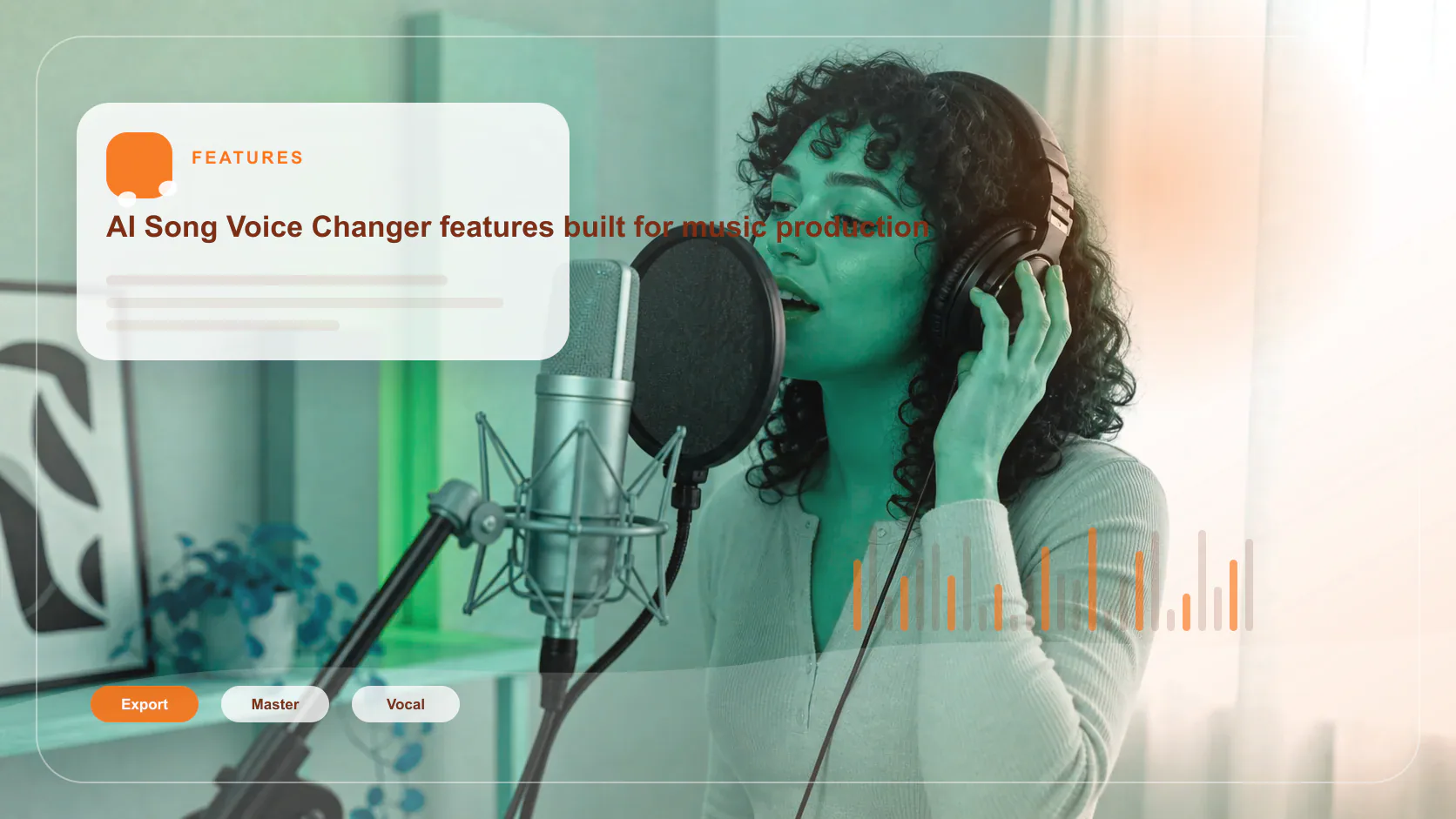 Audio engineer separating vocal and instrumental stems in a clean studio