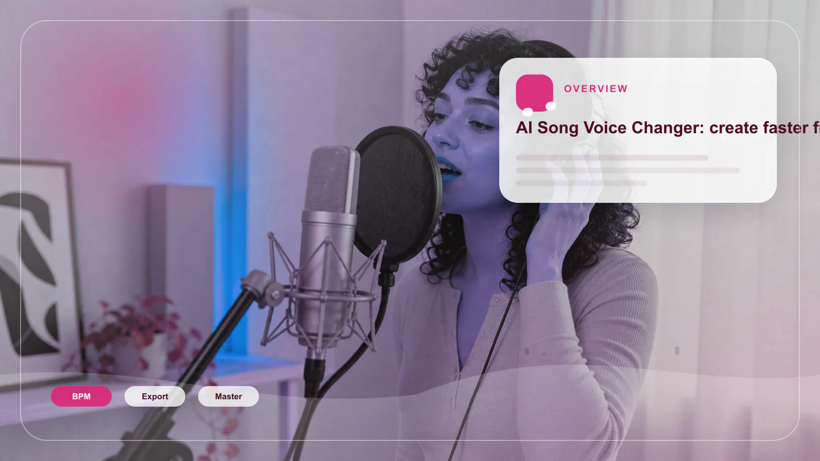 Vocalist recording a clean voice sample in a bright vocal booth