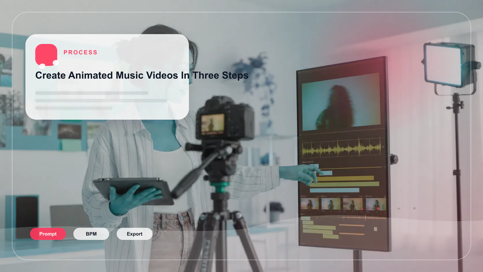 Independent musician shaping an AI music idea in a bright home studio