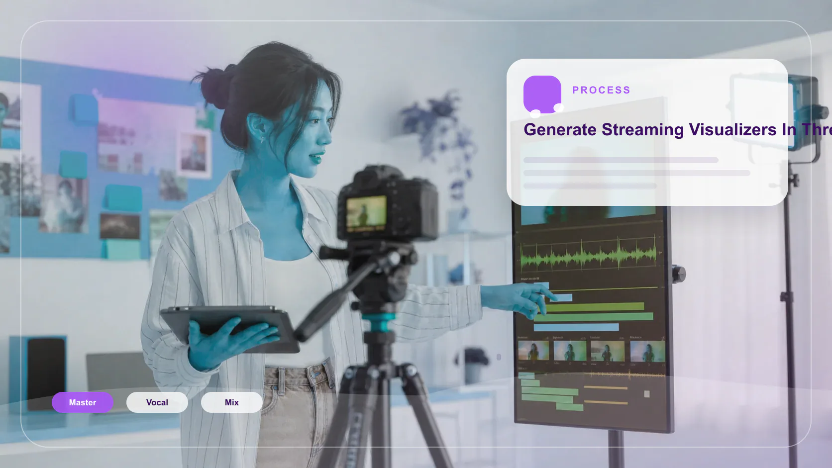 Independent musician shaping an AI music idea in a bright home studio