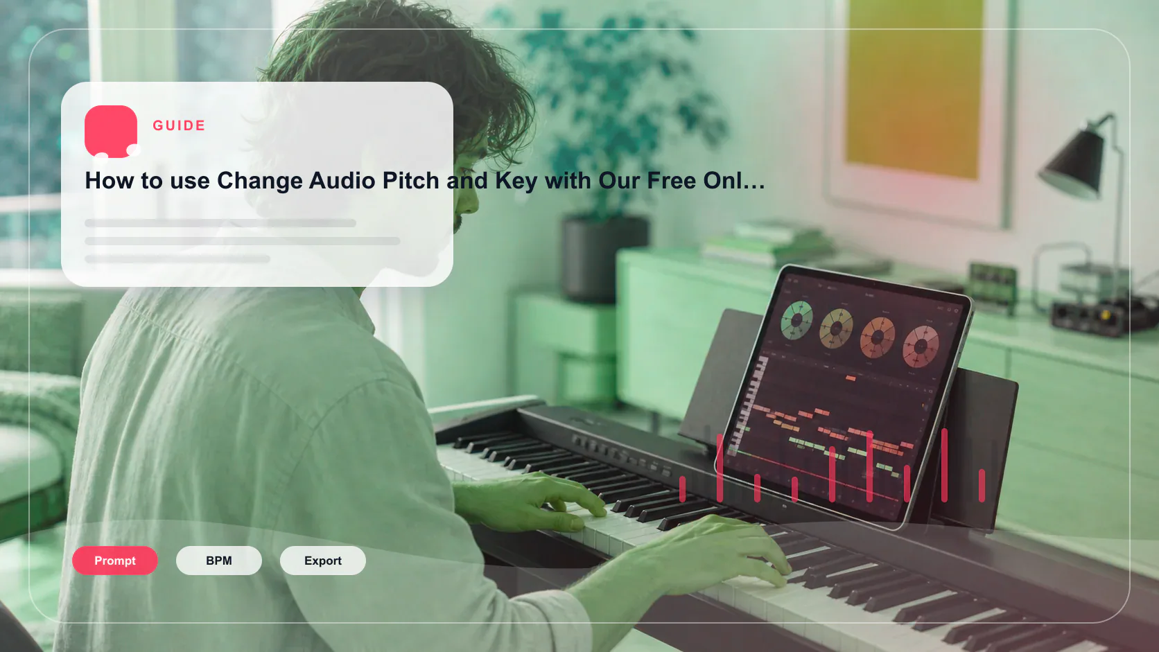 Composer building chords and MIDI ideas on a digital piano