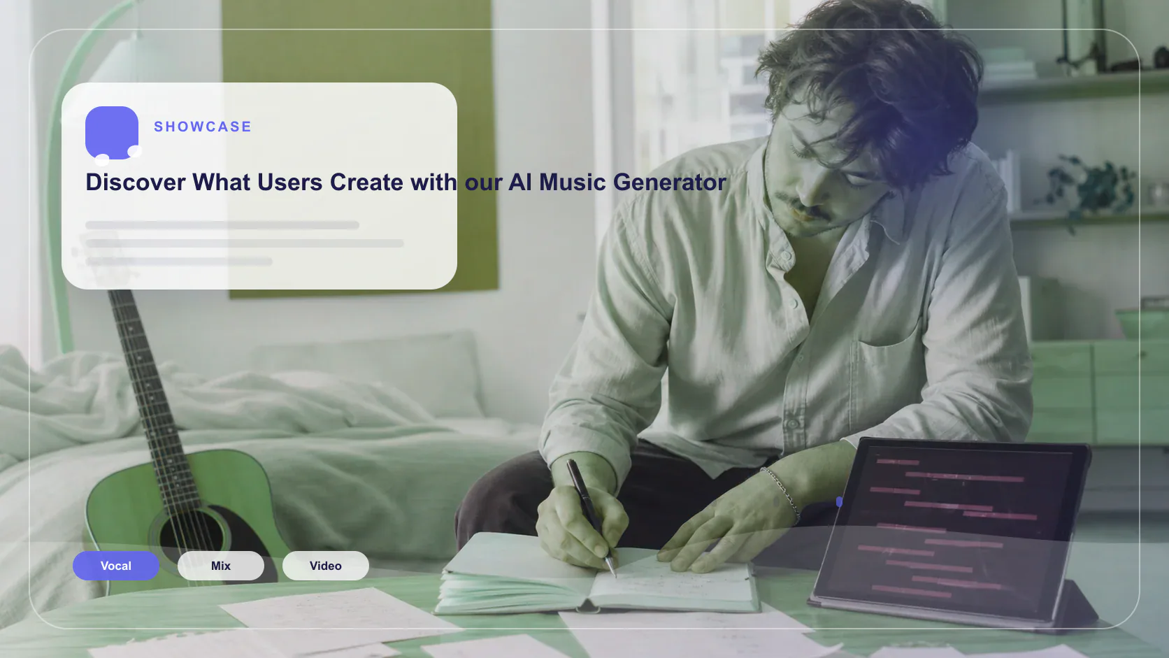 Audio engineer separating vocal and instrumental stems in a clean studio