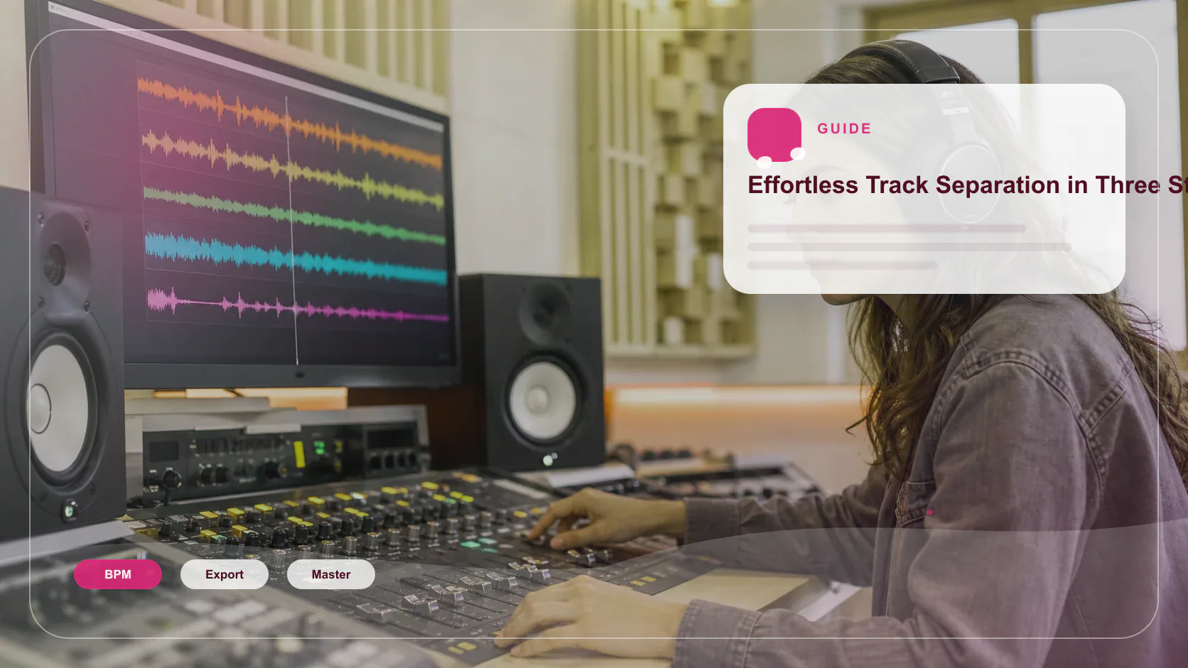 Sound designer analyzing BPM key and pitch before editing audio