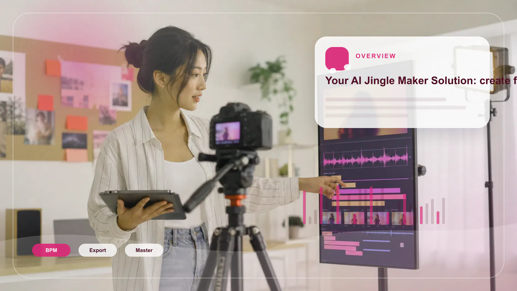 Independent musician shaping an AI music idea in a bright home studio