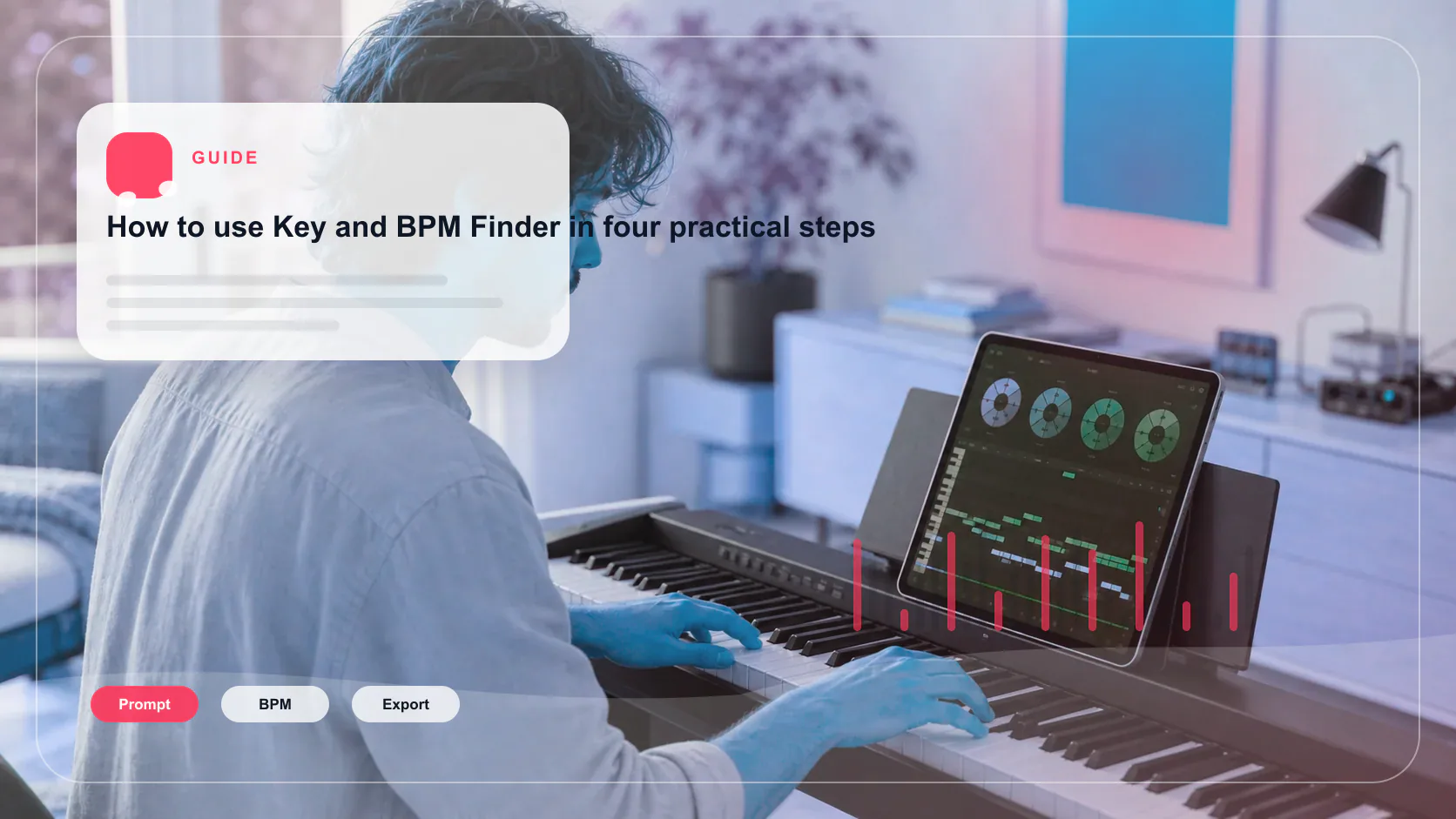 Composer building chords and MIDI ideas on a digital piano