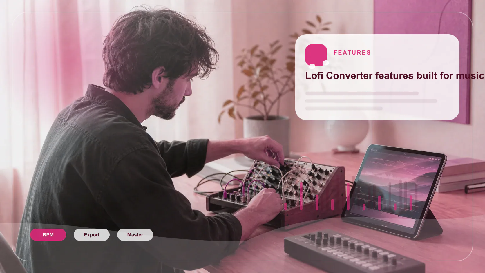 Sound designer analyzing BPM key and pitch before editing audio