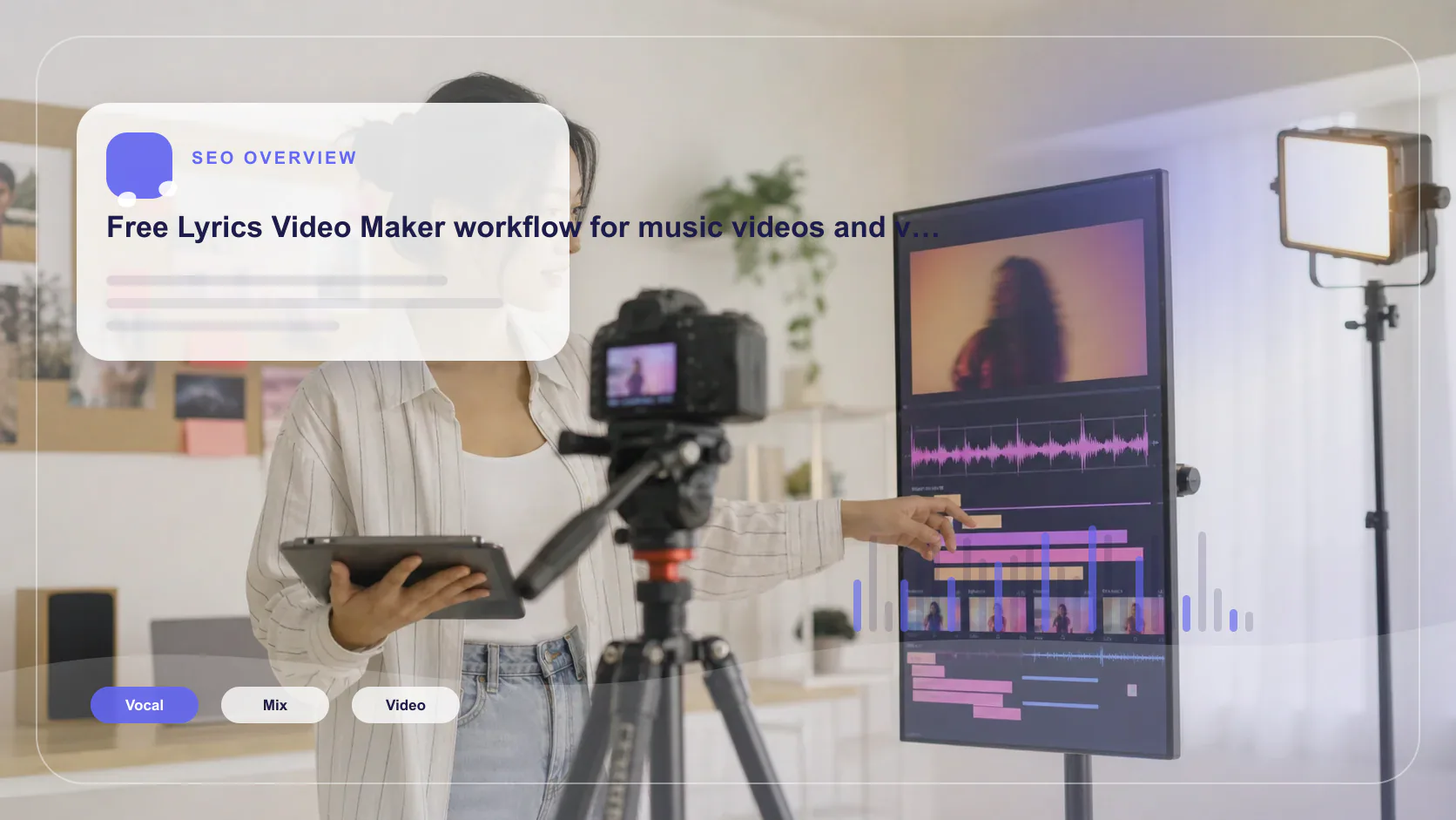 Independent musician shaping an AI music idea in a bright home studio