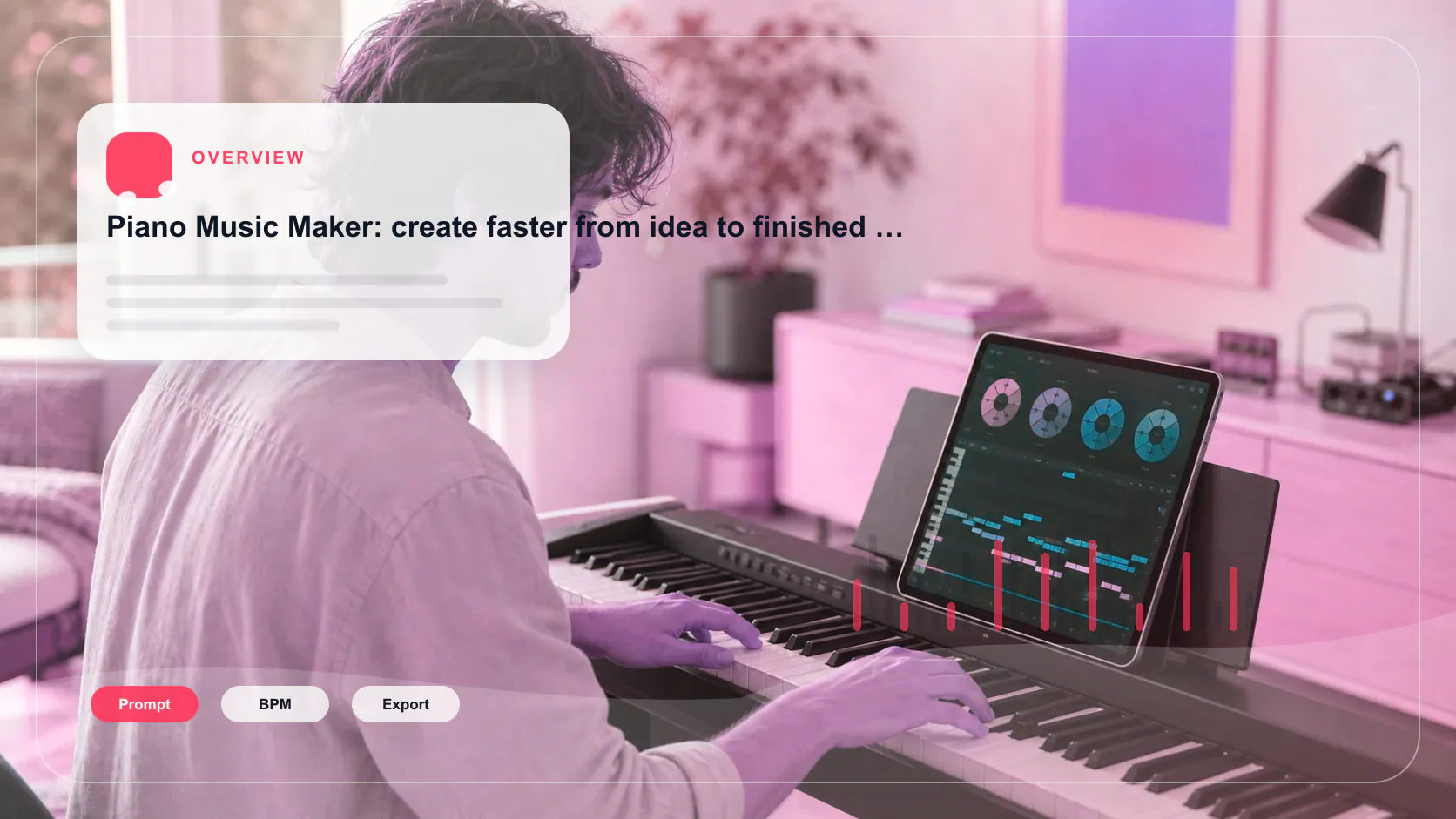 Composer building chords and MIDI ideas on a digital piano