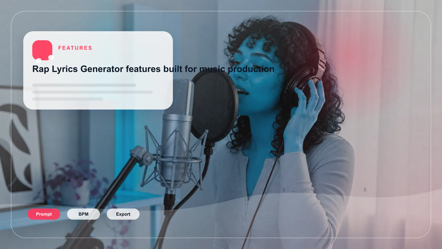 Vocalist recording a clean voice sample in a bright vocal booth