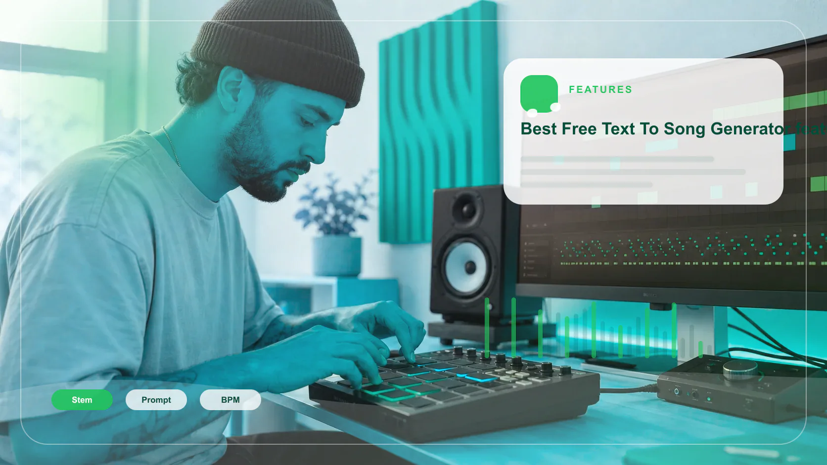 Beat producer tapping a drum pad controller for a new genre idea