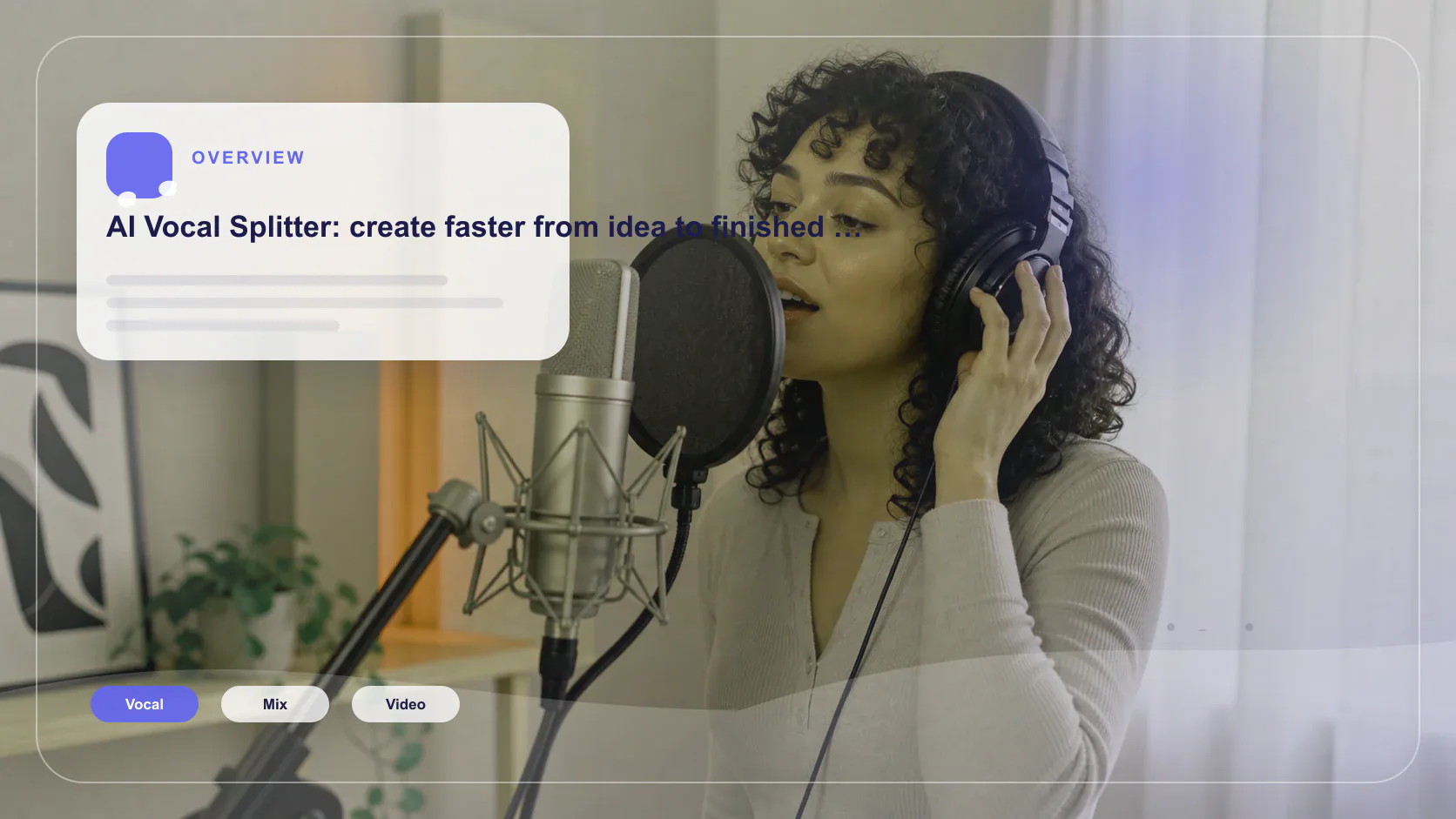 Audio engineer separating vocal and instrumental stems in a clean studio